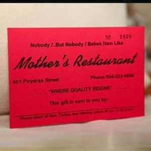 Mother's Restaurant gift certificates